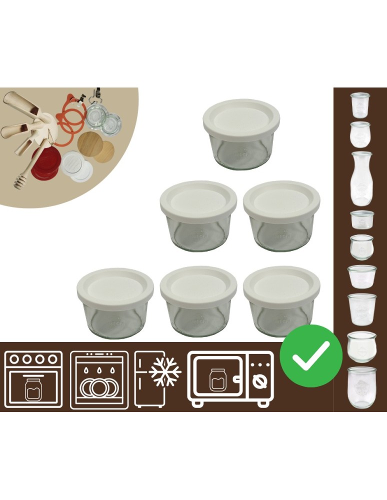 Słoiki i butelki - Słoiki WECK 6szt / plastikowe wieko słoik 200ml MOLD - product MODO24.PL 20