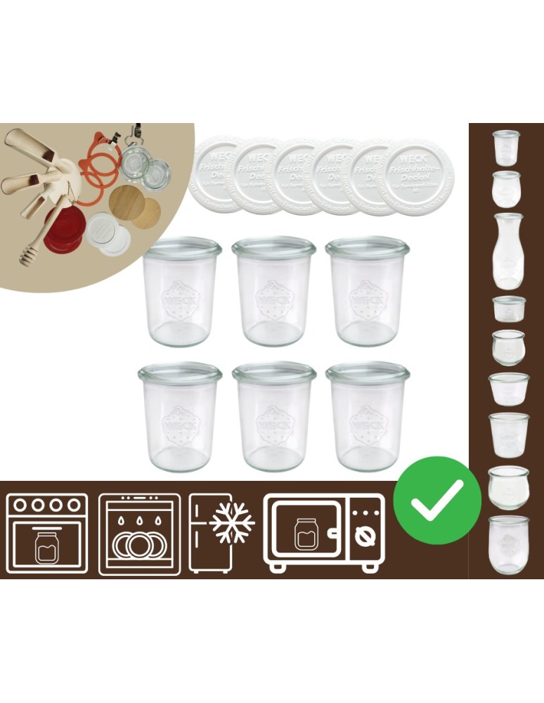 Słoiki i butelki - Słoiki WECK x6 / plastikowe wieko słoik 160ml MOLD - product MODO24.PL 10