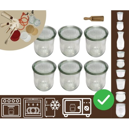 Słoiki WECK 6szt/ szklane wieko, miarka słoik 1l 1062ml TULIP