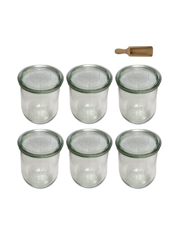 Słoiki i butelki - Słoiki WECK 6szt/ szklane wieko, miarka słoik 1l 1062ml TULIP - product 22
