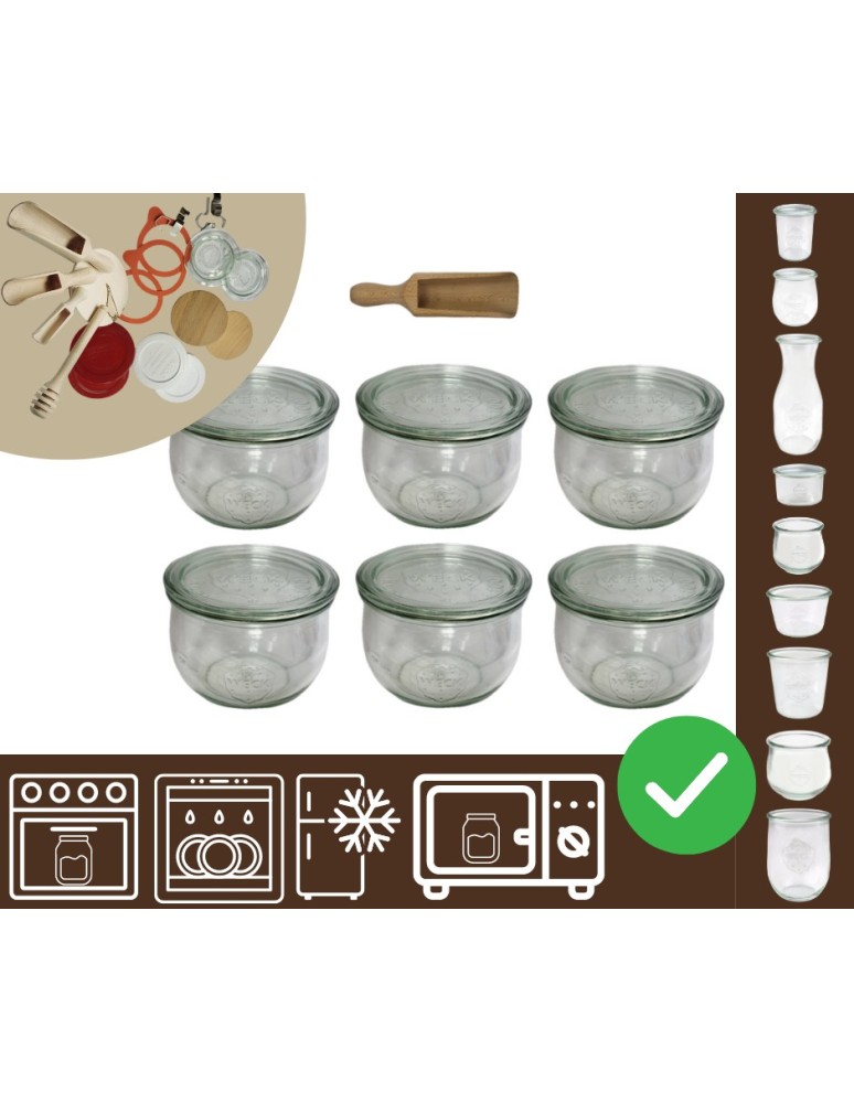 Słoiki i butelki - Słoiki WECK 6szt/ szklane wieko, miarka słoik 580ml TULIP - product MODO24.PL 20