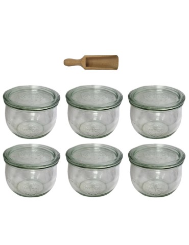 Słoiki i butelki - Słoiki WECK 6szt/ szklane wieko, miarka słoik 580ml TULIP - product 22