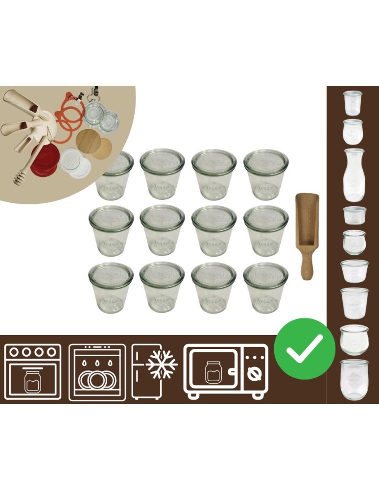 Słoiki i butelki - Słoiki WECK 12szt/ szklane wieko, miarka słoik 580ml MOLD - product MODO24.PL 20