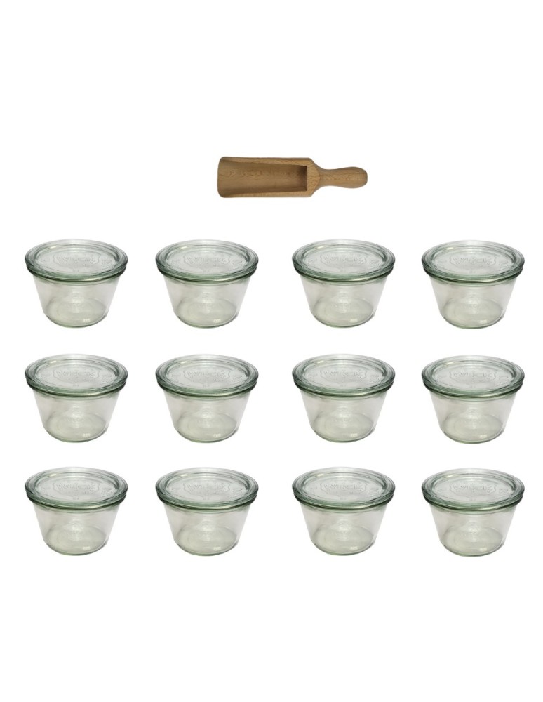 Słoiki i butelki - Słoiki WECK 12szt/ szklane wieko, miarka słoik 370ml MOLD - product MODO24.PL 22