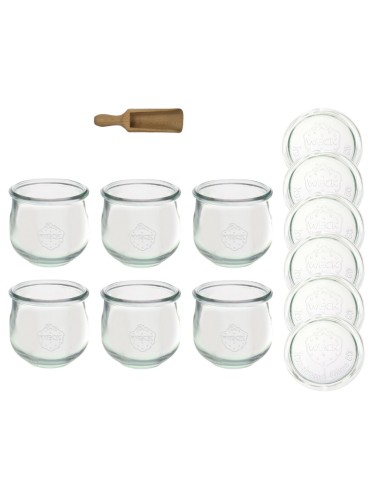 Słoiki i butelki - Słoiki WECK 6szt/ szklane wieko, miarka słoik 370ml TULIP - produkt 42