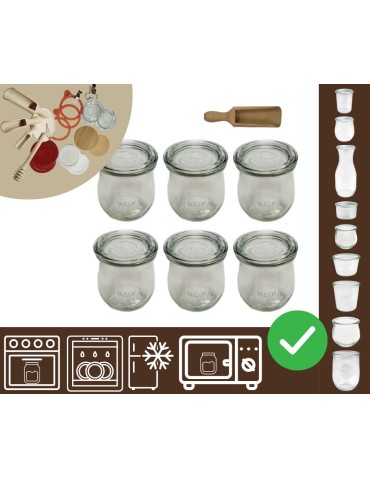 Słoiki i Dodatki - Słoiki WECK 6szt/ szklane wieko, miarka słoik 220ml TULIP - product 40