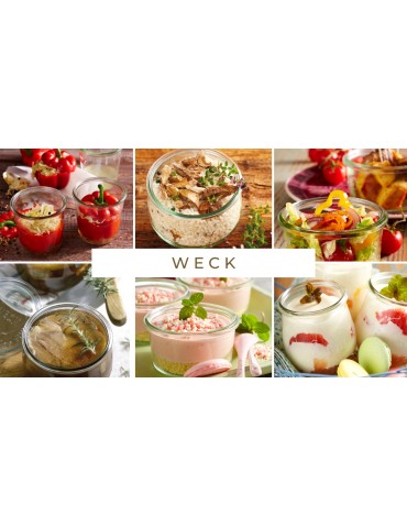 Słoiki i butelki - Słoiki WECK 12szt/ szkl. wieko,gumka, bl słoik 1l 1062ml TULIP - produkt 41