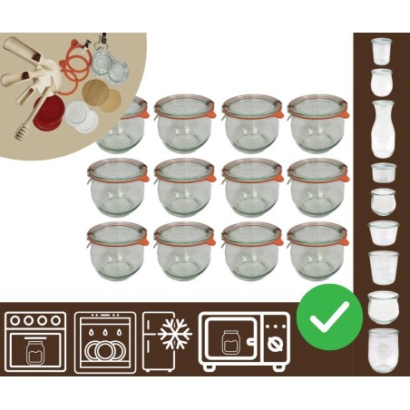 Słoiki WECK 12szt/ szkl. wieko,gumka, bl słoik 580ml TULIP