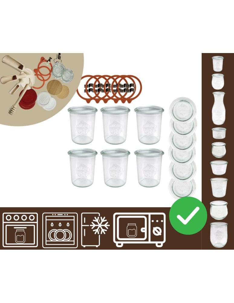 Słoiki i butelki - Słoiki WECK x6 / szkl. wieko,gumka, bl słoik 160ml MOLD - produkt MODO24.PL 58