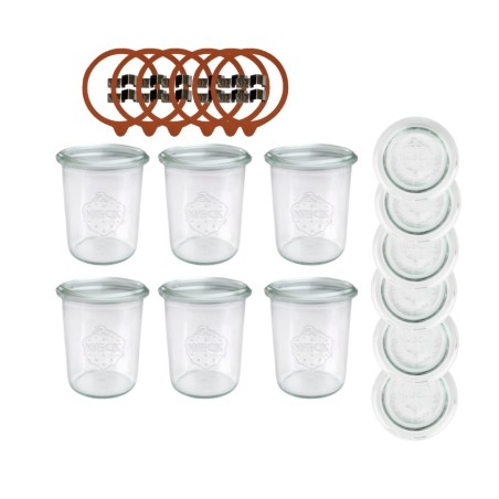 Słoiki WECK x6 / szkl. wieko,gumka, bl słoik 160ml MOLD