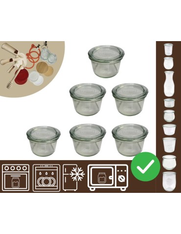 Słoiki i butelki - Słoiki WECK 6szt / szklane wieko słoik 200ml MOLD - product 20