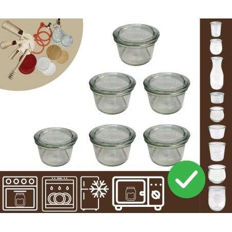 Słoiki WECK 6szt / szklane wieko słoik 200ml MOLD