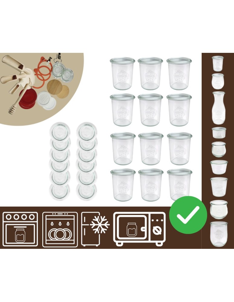 Słoiki i butelki - Słoiki WECK x12 / szklane wieko słoik 160ml MOLD - product MODO24.PL 10