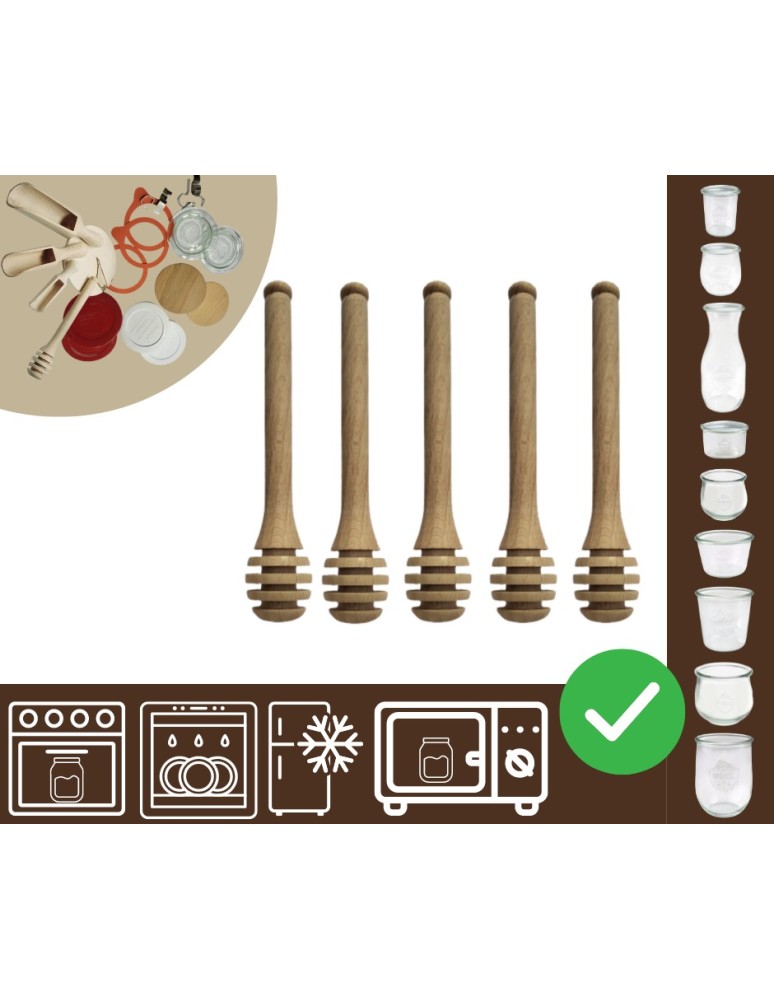 Słoiki i butelki - Słoiki WECK / nabierak do miodu 11cm 5szt do SŁOIK WECK - produkt MODO24.PL 1