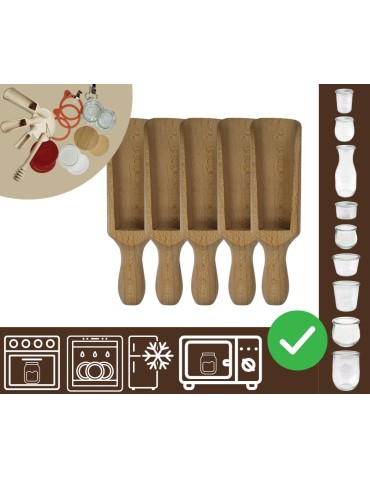 Słoiki i butelki - Słoiki WECK / miarka drewniana 8cm 5szt do SŁOIK WECK - product 20