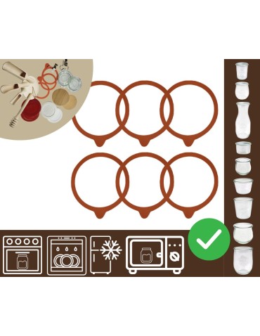 Słoiki i butelki - Słoiki WECK / uszczelki gumki 80mm 6szt do SŁOIK WECK - product 20