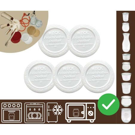 Słoiki WECK 5szt/ plastikowe wieko 60mm do SŁOIK WECK