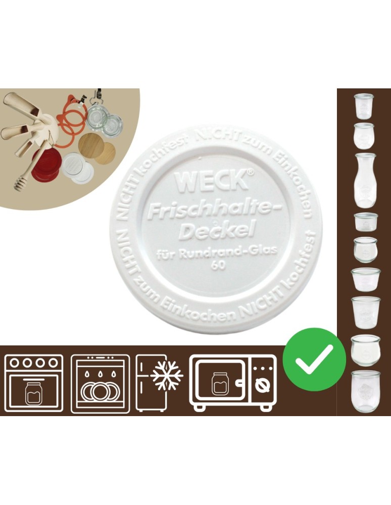 Słoiki i butelki - Słoiki WECK / plastikowe wieko 60mm do SŁOIK WECK - product MODO24.PL 20