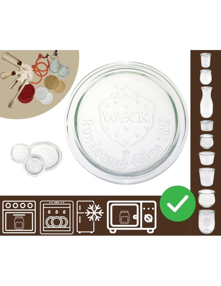 Słoiki i butelki - Słoiki WECK / szklane wieko 100mm do SŁOIK WECK - product MODO24.PL 20