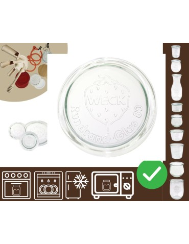 Słoiki i butelki - Słoiki WECK / szklane wieko 80mm do SŁOIK WECK - product 20