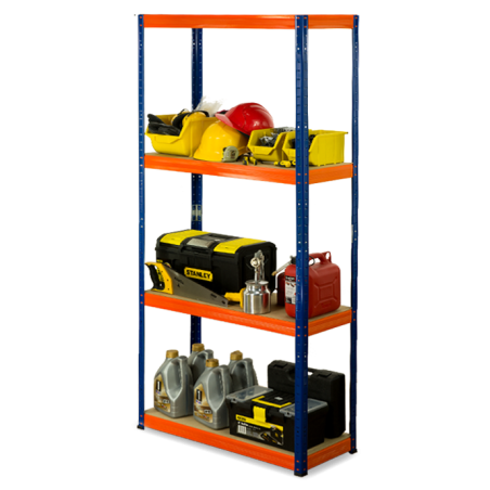 Regał metalowy Helios Color 180x90x40_4 - 175kg / na półkę, kolor: czarno-biały