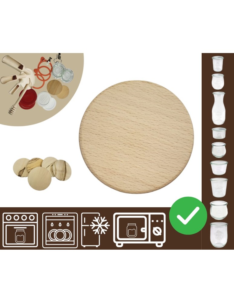 Słoiki i butelki - Słoiki WECK / drewniane wieko 60mm do SŁOIK WECK - product MODO24.PL 20