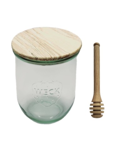 Słoiki i butelki - Słoiki WECK / drewniane wieko, nabierak słoik 1l 1062ml TULIP - product 22