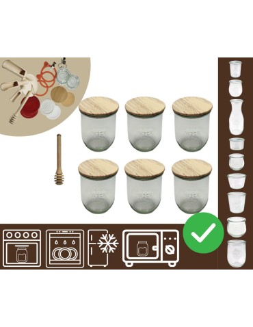 Słoiki i butelki - Słoiki WECK 6szt/ drewniane wieko, nabierak słoik 1l 1062ml TULIP - product 20