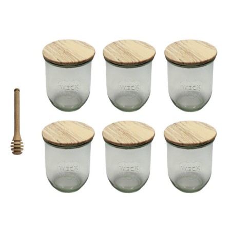 Słoiki WECK 6szt/ drewniane wieko, nabierak słoik 1l 1062ml TULIP