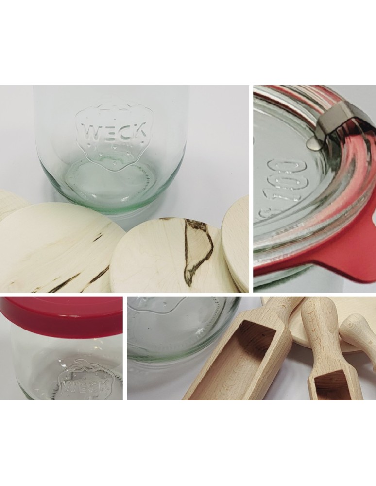 Słoiki i butelki - Słoiki WECK 6szt/ drewniane wieko, nabierak słoik 1l 1062ml TULIP - product MODO24.PL 23