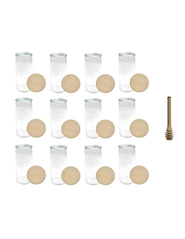 Słoiki i butelki - Słoiki WECK 12szt/ drewniane wieko, nabierak słoik 1040ml 1l CYLINDER - product 22