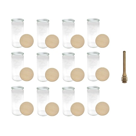 Słoiki WECK 12szt/ drewniane wieko, nabierak słoik 1040ml 1l CYLINDER