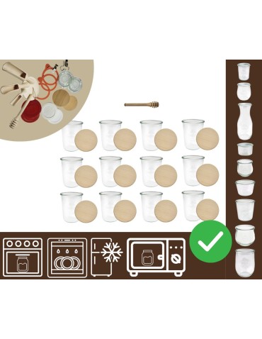 Słoiki i butelki - Słoiki WECK 12szt/ drewniane wieko, nabierak słoik 850ml MOLD - product 20