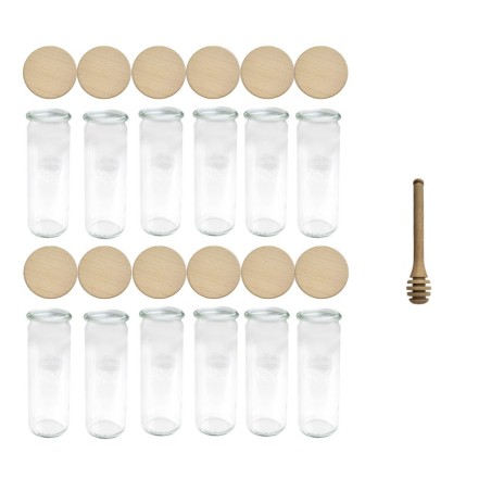 Słoiki WECK 12szt/ drewniane wieko, nabierak słoik 600ml CYLINDER