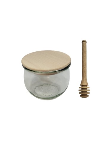 Słoiki i butelki - Słoiki WECK / drewniane wieko, nabierak słoik 580ml TULIP - product 22