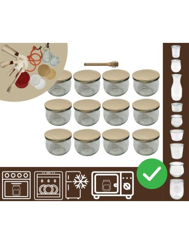 Słoiki i butelki - Słoiki WECK 12szt/ drewniane wieko, nabierak słoik 580ml TULIP - product 20