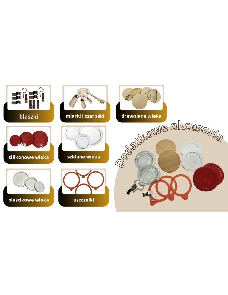 Słoiki i butelki - Słoiki WECK 12szt/ drewniane wieko, nabierak słoik 580ml TULIP - product MODO24.PL 26