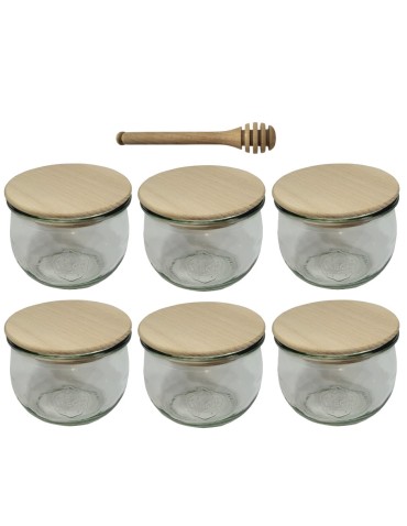 Słoiki i butelki - Słoiki WECK 6szt/ drewniane wieko, nabierak słoik 580ml TULIP - product 22