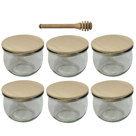 Słoiki WECK 6szt/ drewniane wieko, nabierak słoik 580ml TULIP