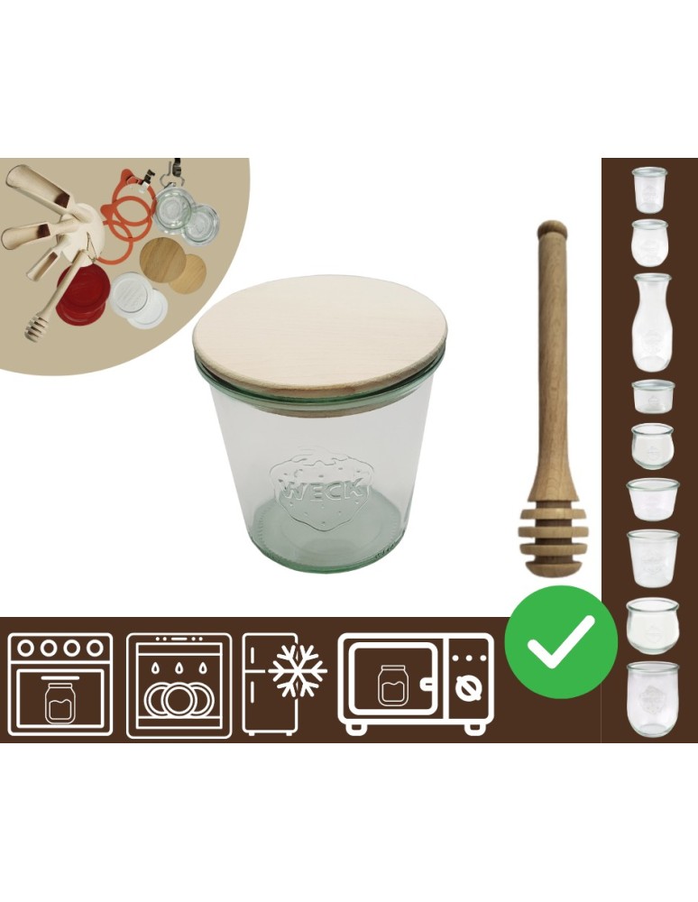 Słoiki i butelki - Słoiki WECK / drewniane wieko, nabierak słoik 580ml MOLD - product MODO24.PL 20