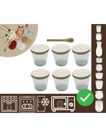 Słoiki i butelki - Słoiki WECK 6szt/ drewniane wieko, nabierak słoik 580ml MOLD - product 20