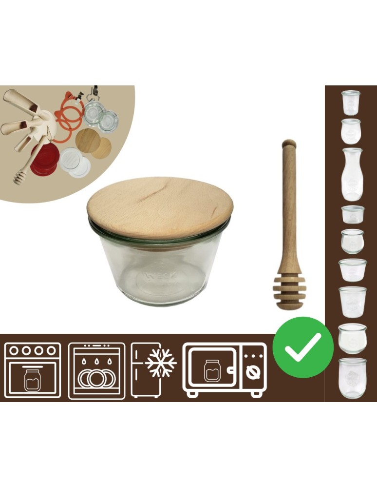 Słoiki i butelki - Słoiki WECK / drewniane wieko, nabierak słoik 370ml MOLD - product MODO24.PL 20