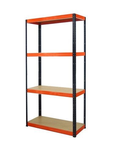 wysokość 180 - Regał metalowy Helios Color 180x90x40_4 - 175kg / na półkę, kolor: czarno-biały - product 4