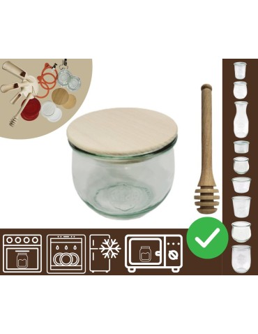 Słoiki i butelki - Słoiki WECK / drewniane wieko, nabierak słoik 370ml TULIP - product 20