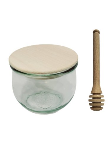 Słoiki i butelki - Słoiki WECK / drewniane wieko, nabierak słoik 370ml TULIP - product 22