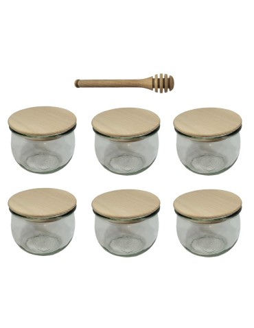 Słoiki i butelki - Słoiki WECK 6szt/ drewniane wieko, nabierak słoik 370ml TULIP - product 22