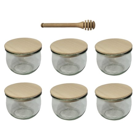 Słoiki WECK 6szt/ drewniane wieko, nabierak słoik 370ml TULIP