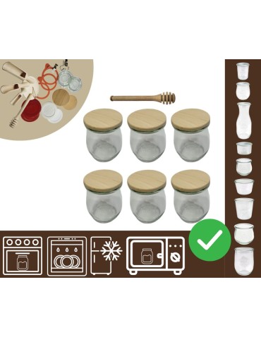 Słoiki i butelki - Słoiki WECK 6szt/ drewniane wieko, nabierak słoik 220ml TULIP - product 20