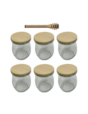 Słoiki i butelki - Słoiki WECK 6szt/ drewniane wieko, nabierak słoik 220ml TULIP - product 22