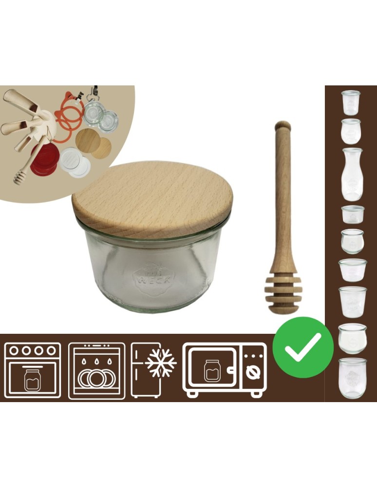 Słoiki i butelki - Słoiki WECK / drewniane wieko, nabierak słoik 200ml MOLD - product MODO24.PL 20